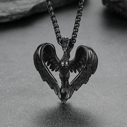 Phoenix Heart Pendant Necklace for
