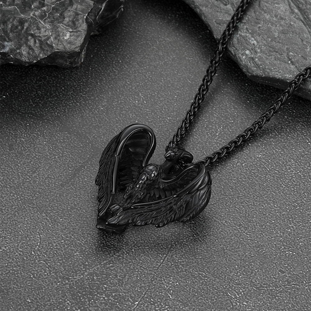 Phoenix Heart Pendant Necklace for