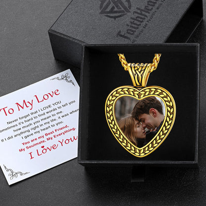 Customized Heart Photo Pendant Memorial Necklace for
