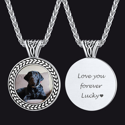 Personalized Pet Memorial Picture Necklace Pendant With Photo for
