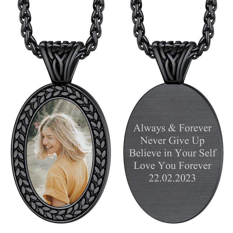 Oval Customized Photo Necklace With Picture for