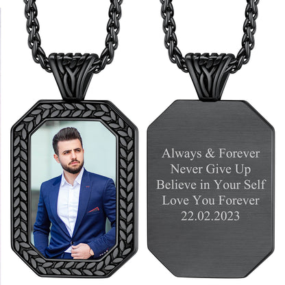 Customized Picture Dog Tag Necklace Photo Pendant for