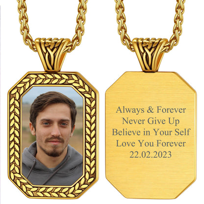 Customized Picture Dog Tag Necklace Photo Pendant for