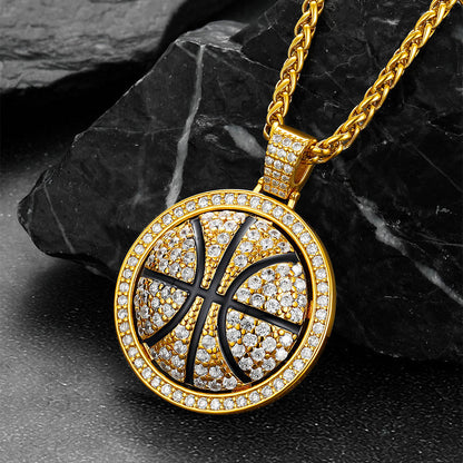 Bling Basketball Spinner Necklace for