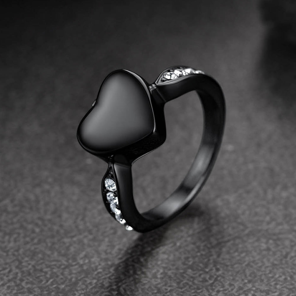 Custom Memorial Heart Cremation Urn Ashes Ring for