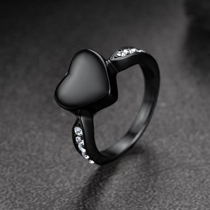 Custom Memorial Heart Cremation Urn Ashes Ring for