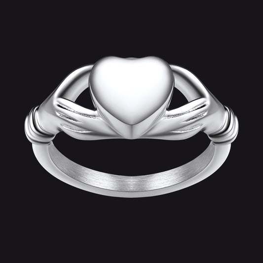 Customized Claddagh Heart Celtic Knot Urn Ashes Ring for