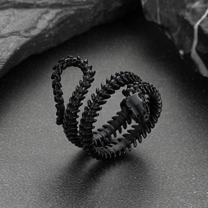 Gothic Snake Skull Bone Ring for