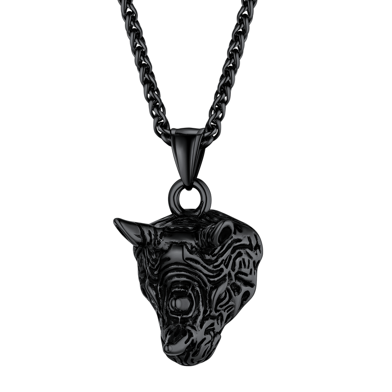 Flash Gothic Rhinoceros Pendant Necklace