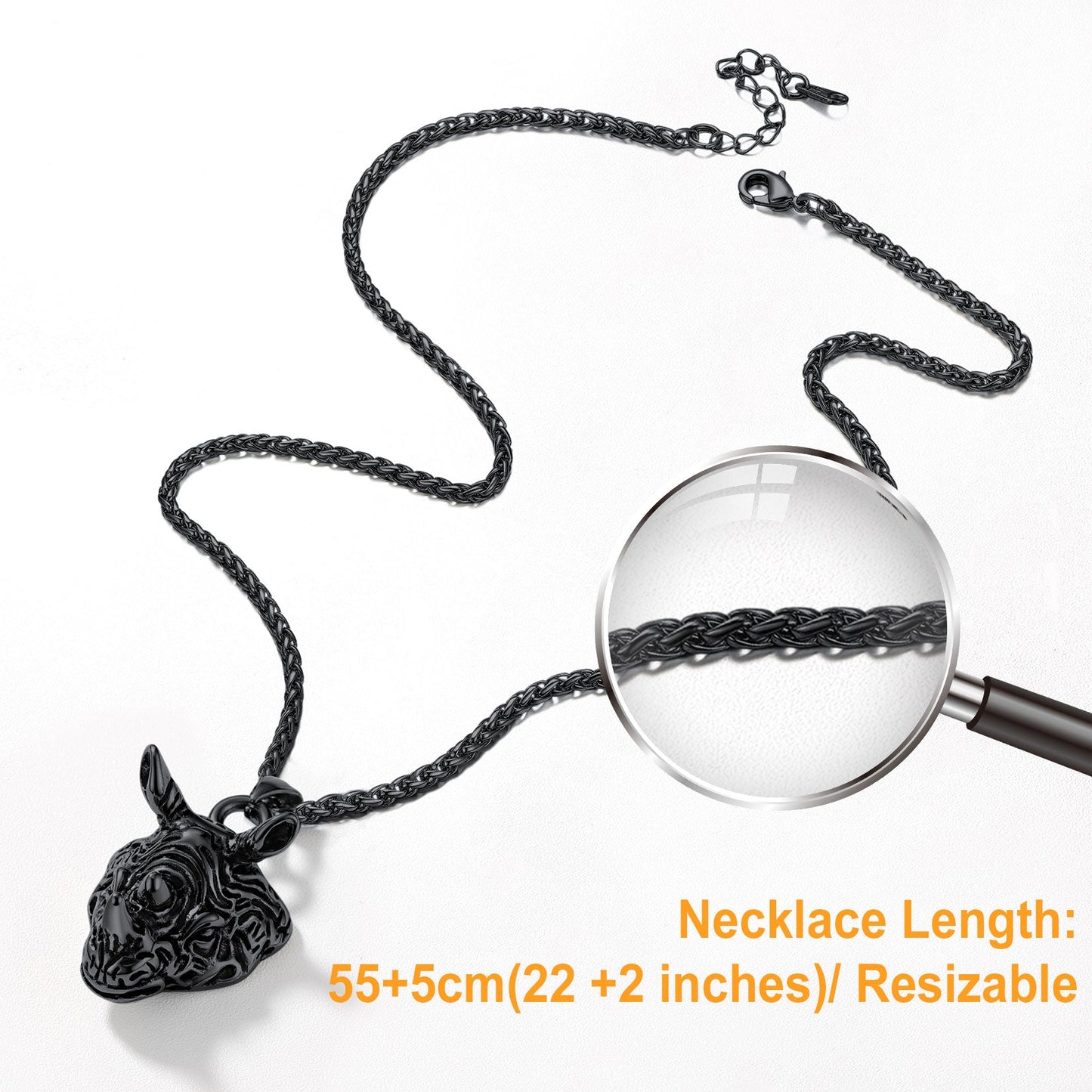 Flash Gothic Rhinoceros Pendant Necklace