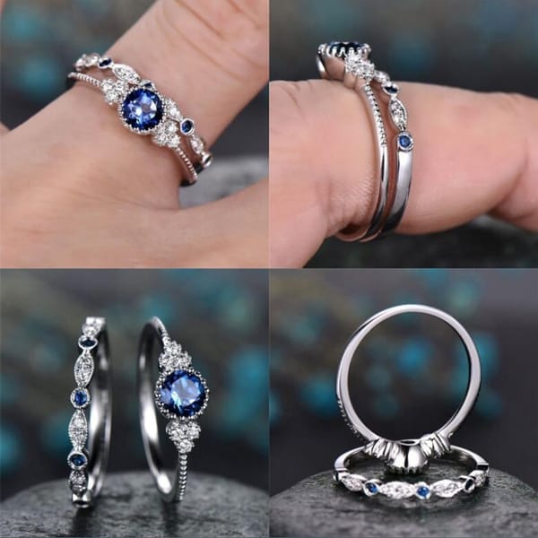 Celestial Elegance Crystal Ring Set
