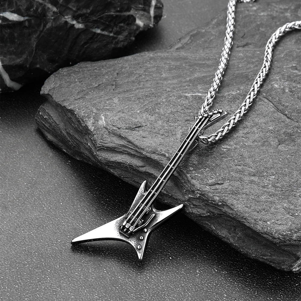 Rock Guitar Pendant Music Necklace for