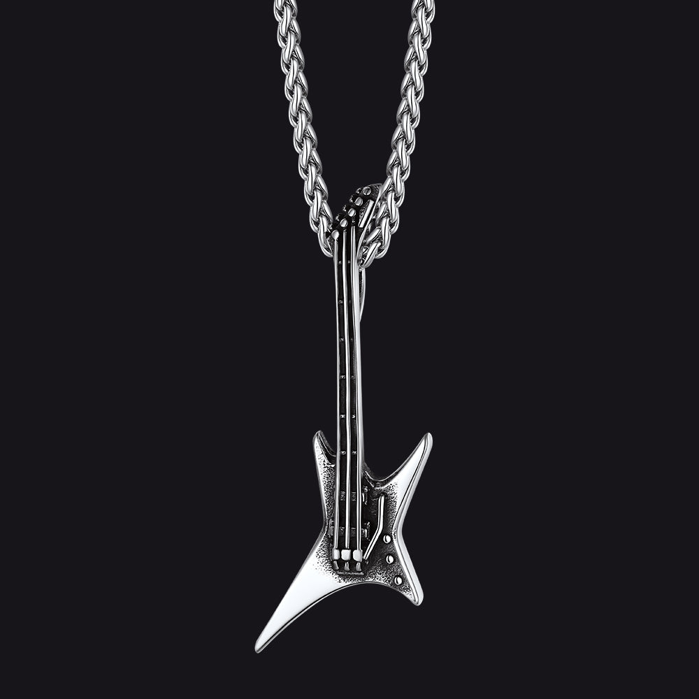 Rock Guitar Pendant Music Necklace for
