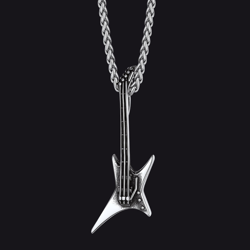 Rock Guitar Pendant Music Necklace for