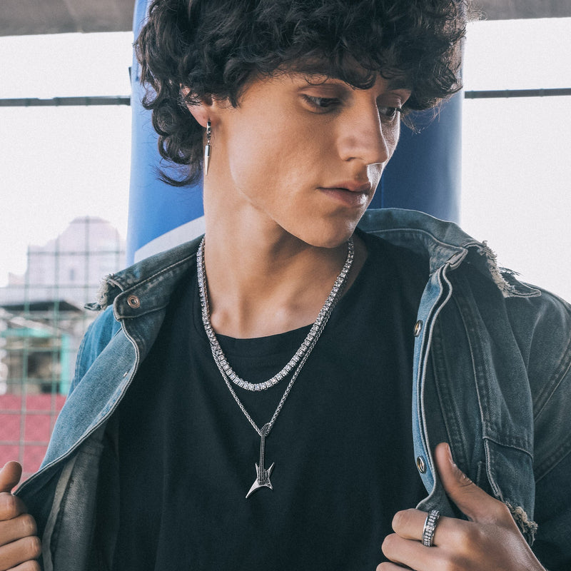 Rock Guitar Pendant Music Necklace for