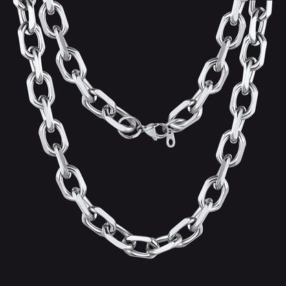 Classic Rolo Cable Link Chain Necklace Stainless Steel Chain for