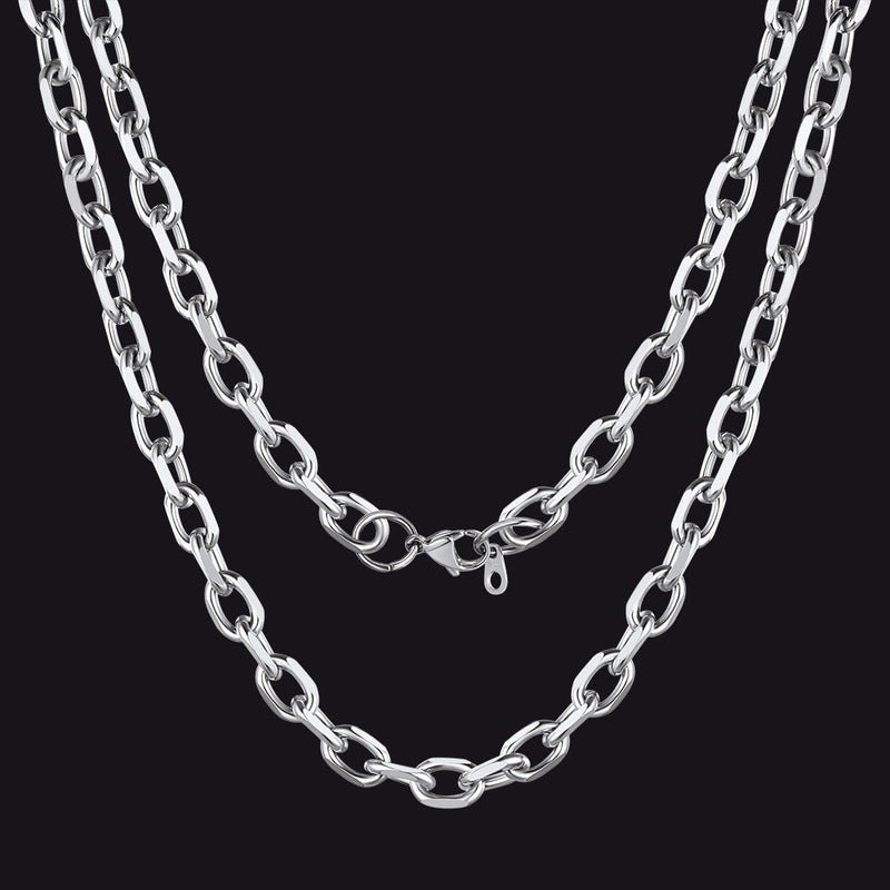 Classic Rolo Cable Link Chain Necklace Stainless Steel Chain for