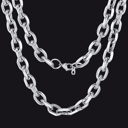 Classic Rolo Cable Link Chain Necklace Stainless Steel Chain for