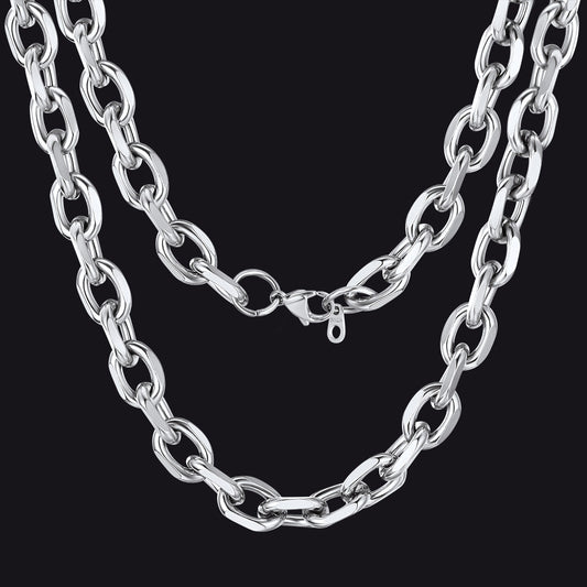 Classic Rolo Cable Link Chain Necklace Stainless Steel Chain for