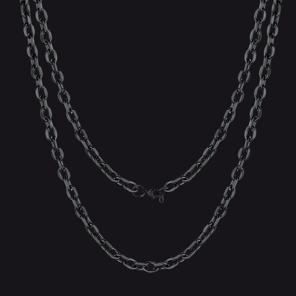 Classic Rolo Cable Link Chain Necklace Stainless Steel Chain for