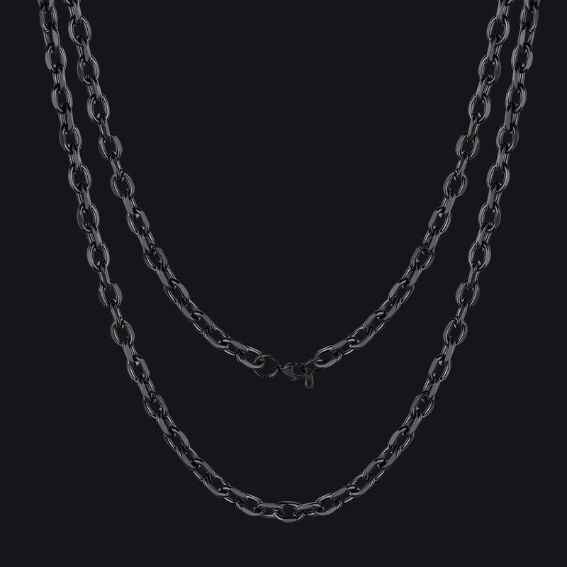 Classic Rolo Cable Link Chain Necklace Stainless Steel Chain for