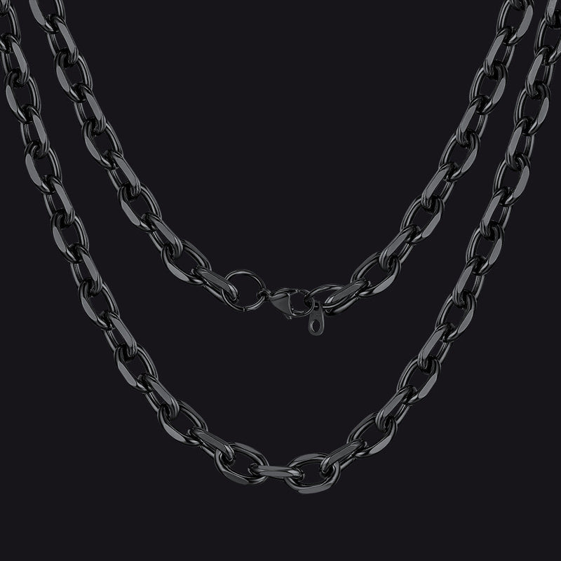 Classic Rolo Cable Link Chain Necklace Stainless Steel Chain for