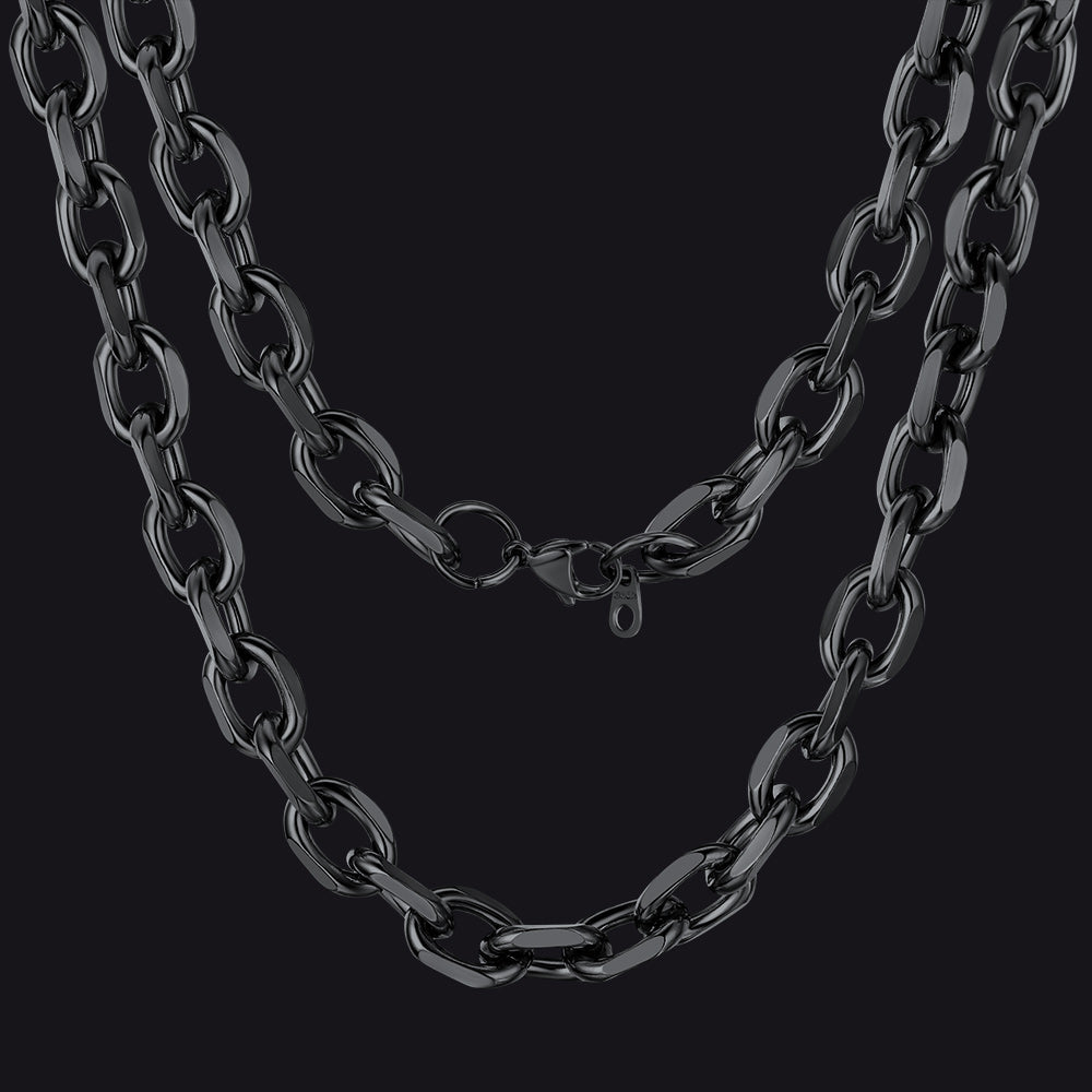 Classic Rolo Cable Link Chain Necklace Stainless Steel Chain for