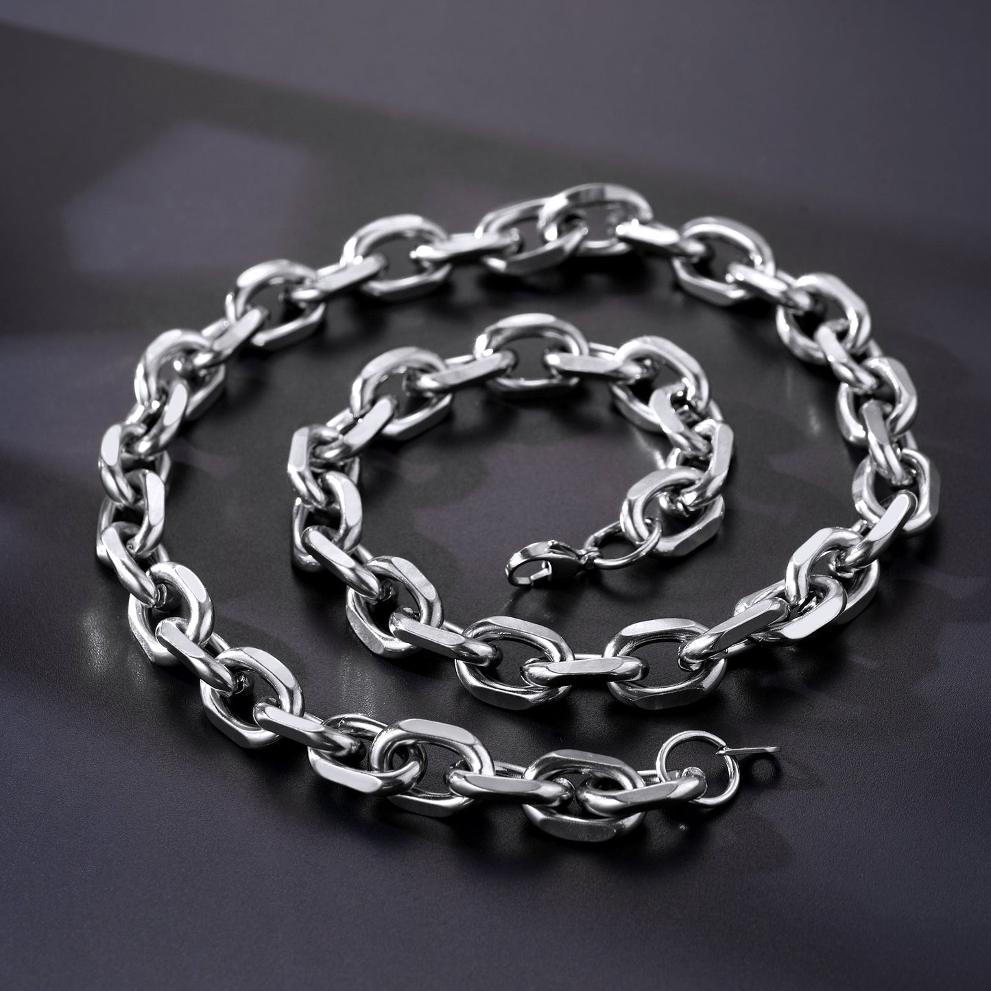 Classic Rolo Cable Link Chain Necklace Stainless Steel Chain for