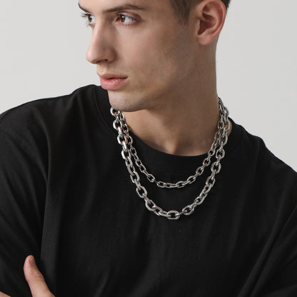 Classic Rolo Cable Link Chain Necklace Stainless Steel Chain for