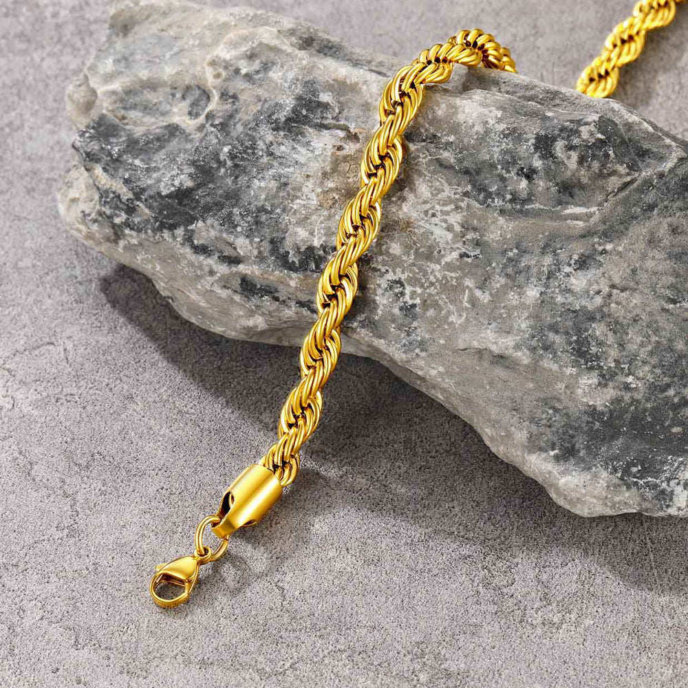 3mm/6mm Link Rope Chain Bracelet for