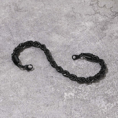 3mm/6mm Link Rope Chain Bracelet for