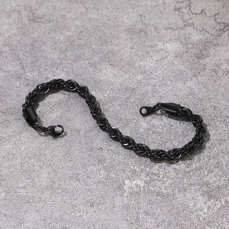 3mm/6mm Link Rope Chain Bracelet for