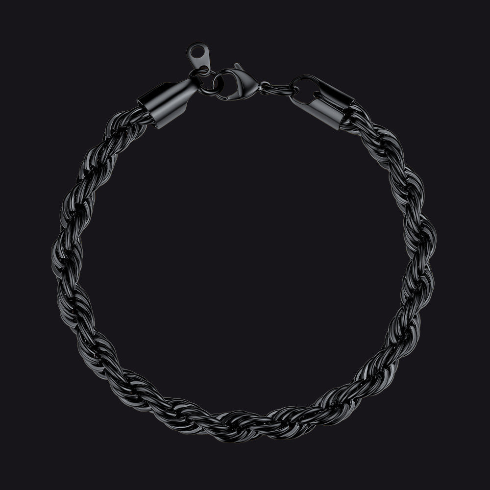3mm/6mm Link Rope Chain Bracelet for
