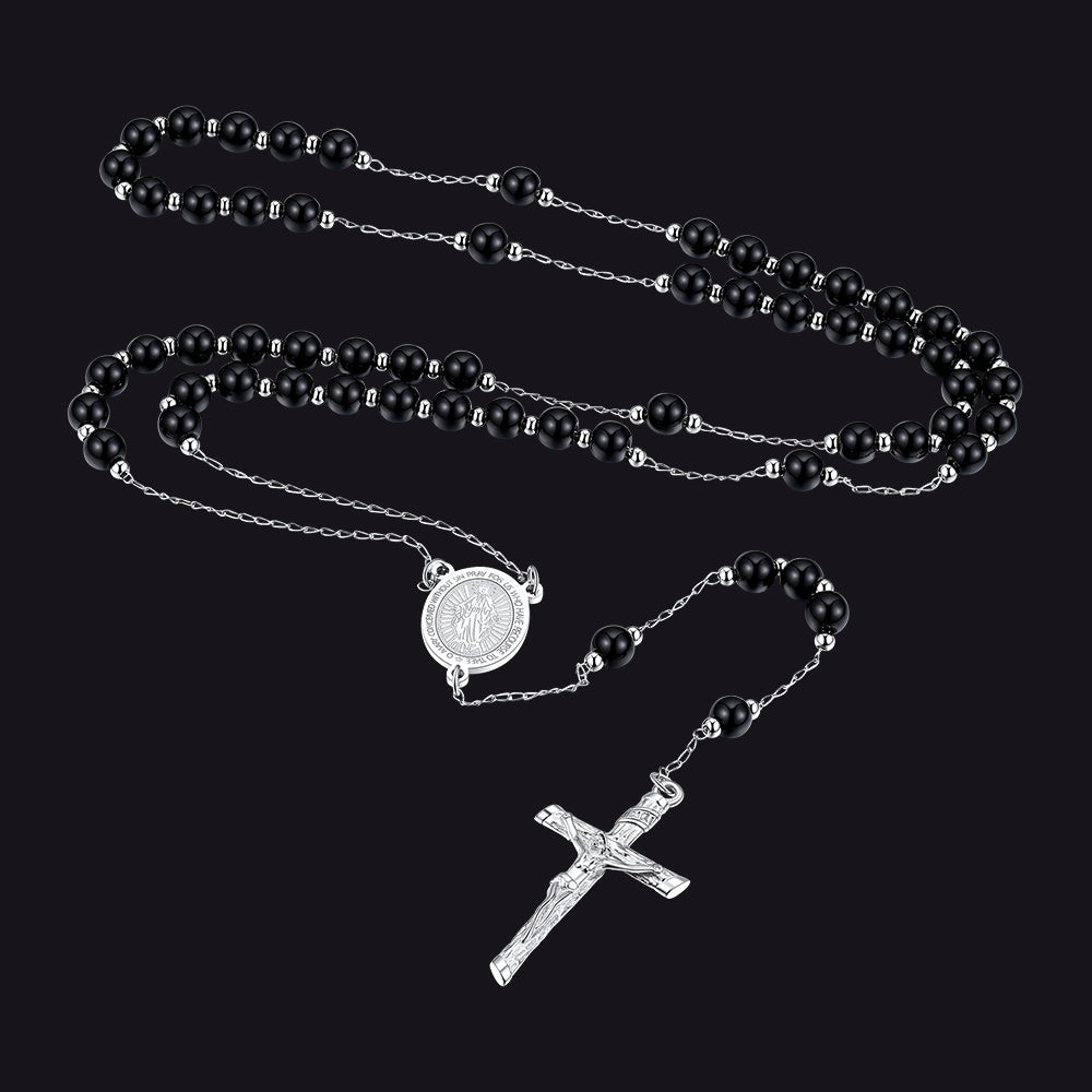 Catholic Virgin Mary Rosary Beads Necklace for