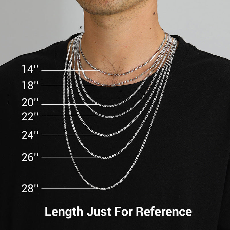 Sterling Silver Thick Curb Chain Link Necklace for