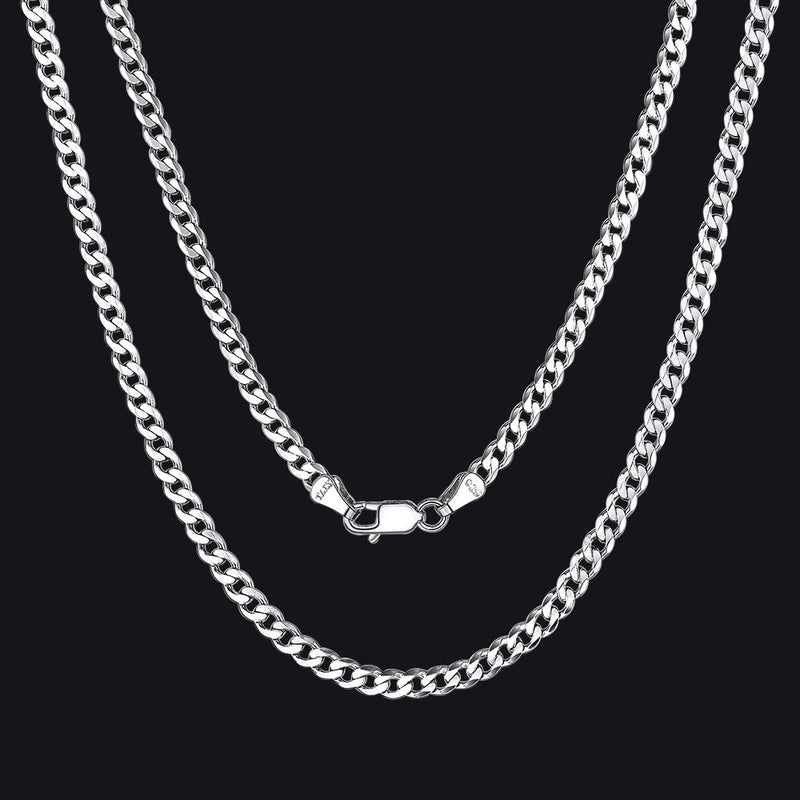 Sterling Silver Thick Curb Chain Link Necklace for