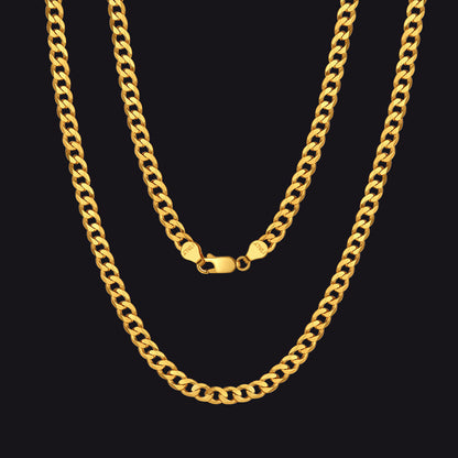 Sterling Silver Thick Curb Chain Link Necklace for