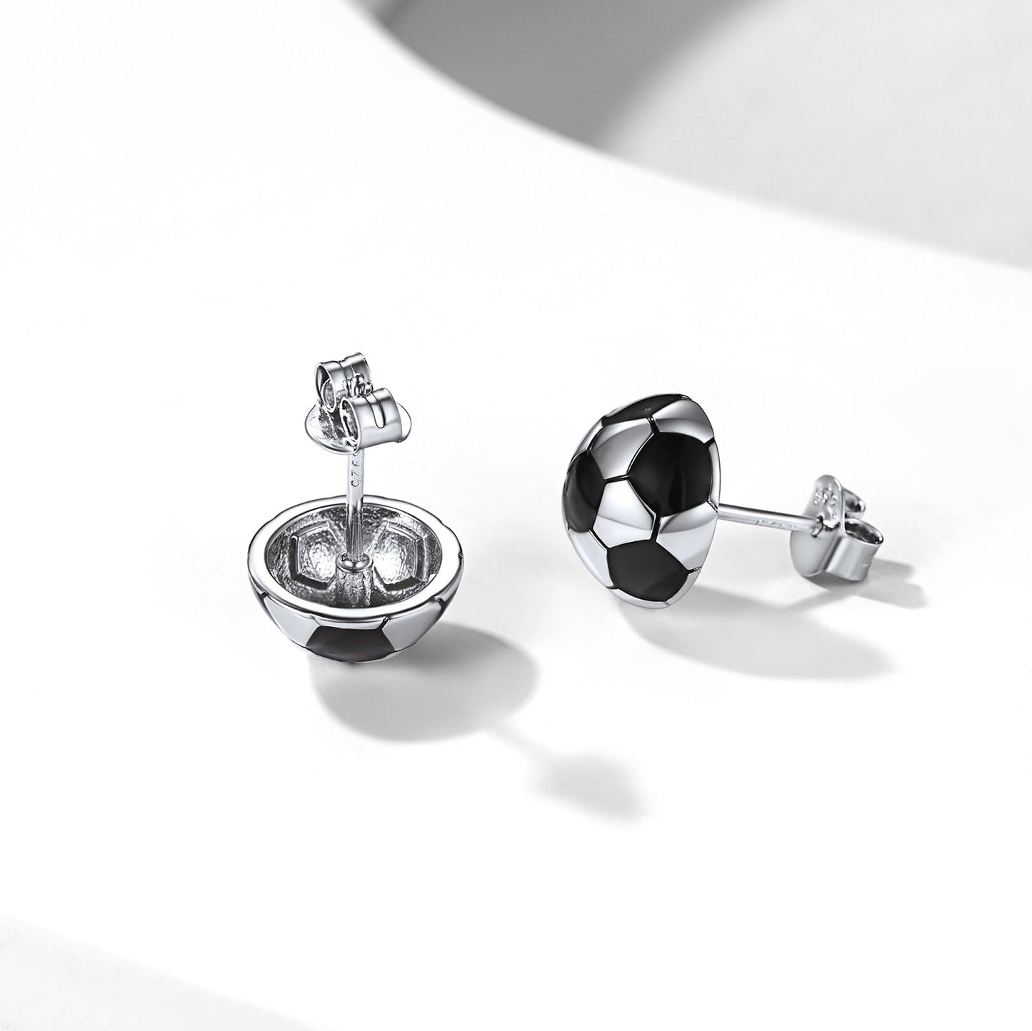 S925 Silver Sport 3d Soccer Ball Stud Earrings for Sport Fans