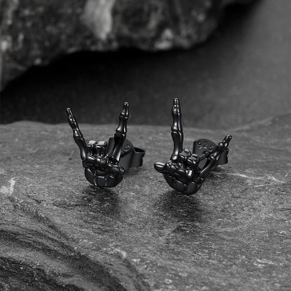 Skeleton Hand Stud Earrings for – 925 Sterling Silver Gothic Earrings
