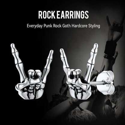 Skeleton Hand Stud Earrings for – 925 Sterling Silver Gothic Earrings