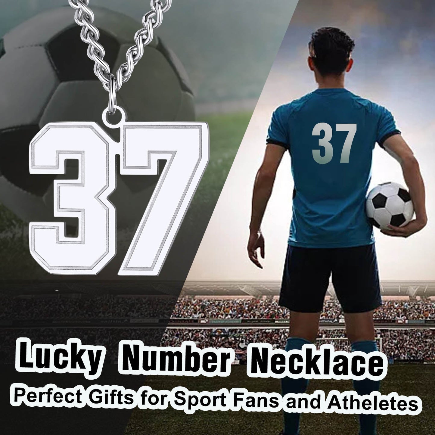 Personalized Sports Jersey Number Chain Necklace for Sport Fans