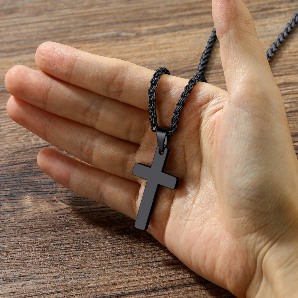 Stainless Steel Cross Pendant Necklace for