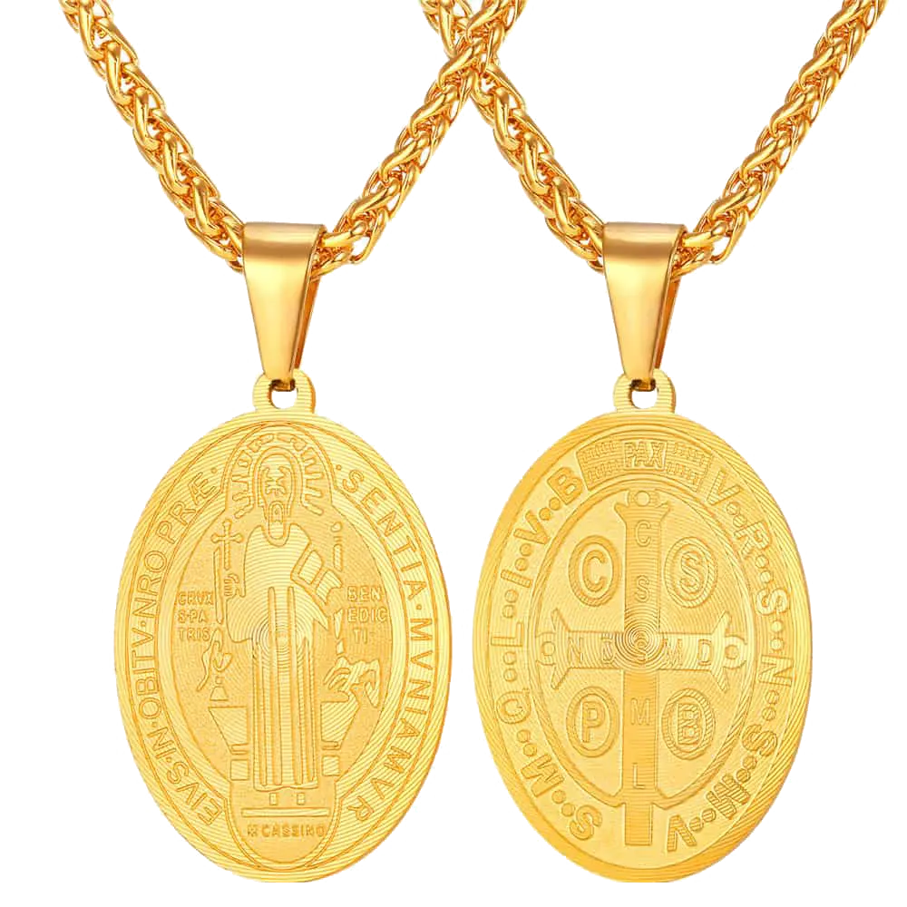 Saint Benedict Medal Necklace Christian Medals Necklaces