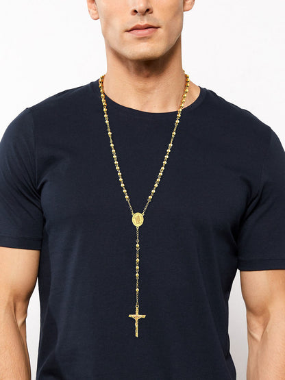 Rosary Beads Cross Necklace of Saint Christopher