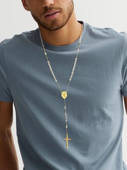 Rosary Beads Cross Necklace of Saint Christopher