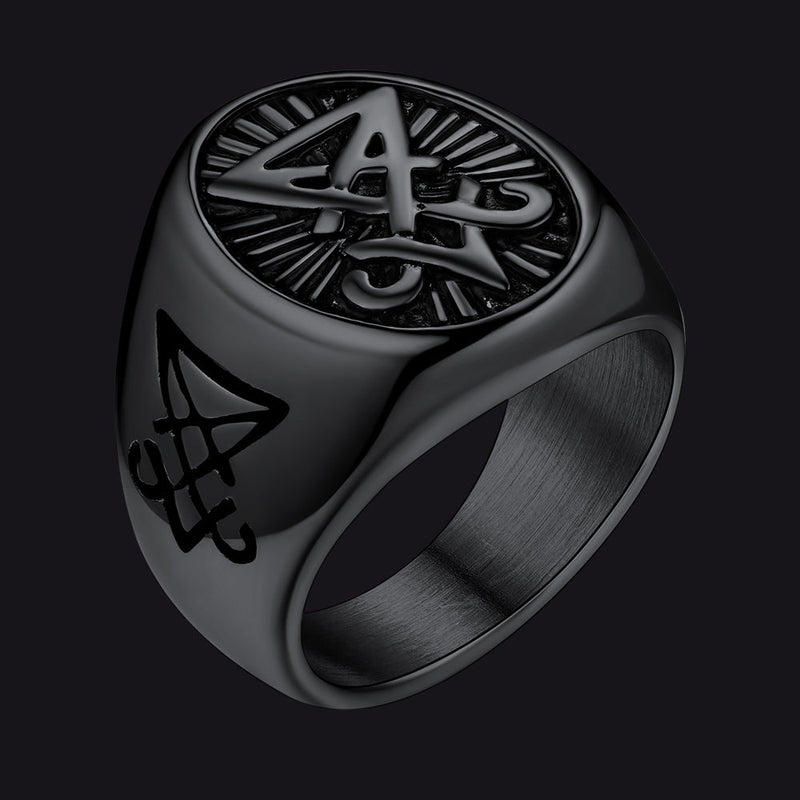 Satan Leviathan Cross Lucifer Signet Ring for