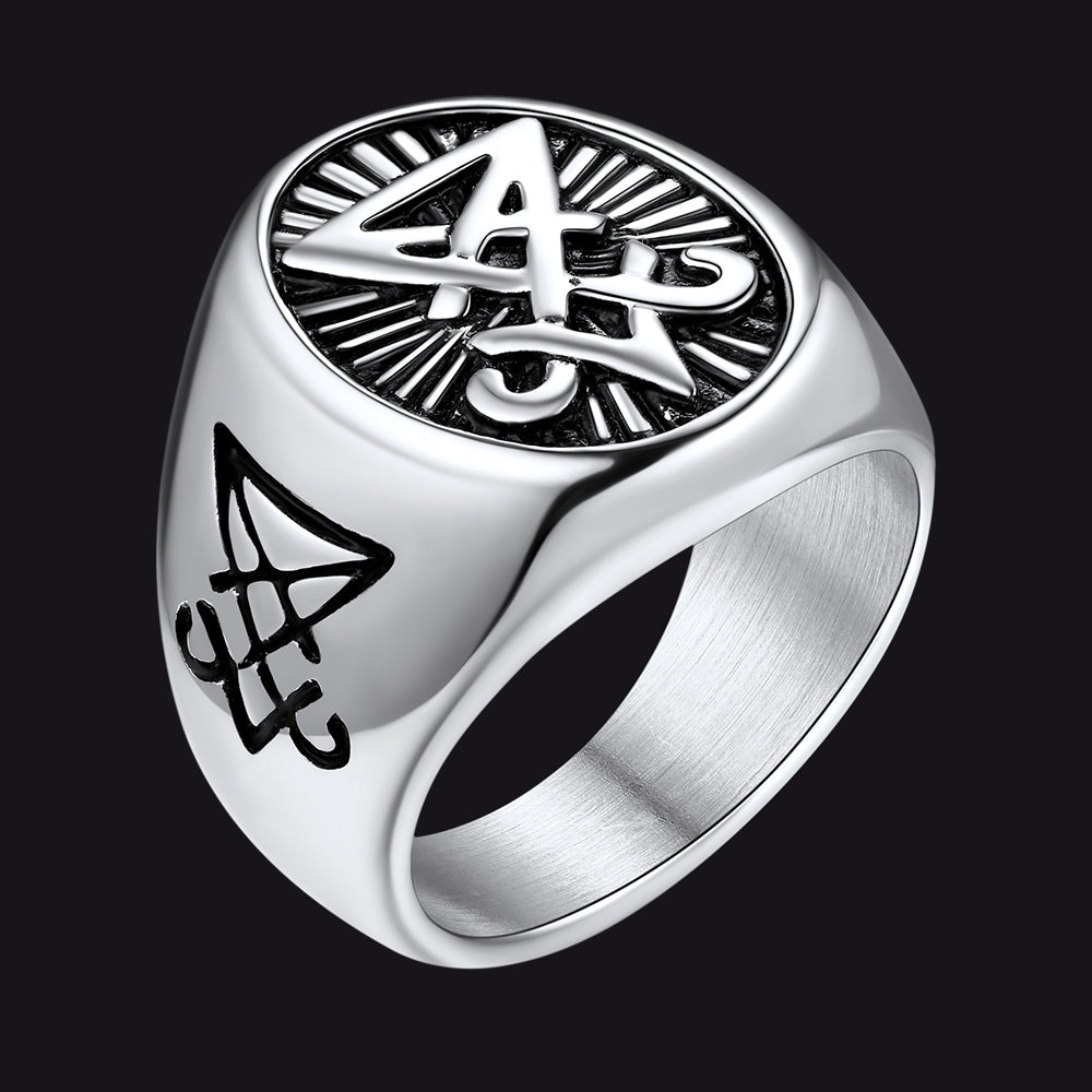 Satan Leviathan Cross Lucifer Signet Ring for