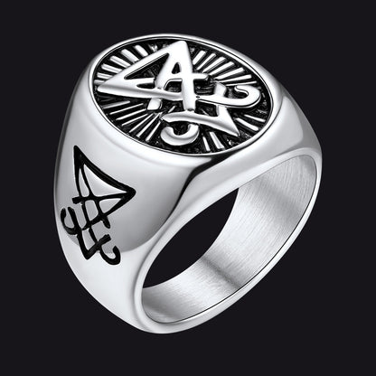 Satan Leviathan Cross Lucifer Signet Ring for