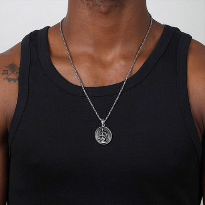 Baphomet Satanic Goat Leviathan Cross Necklace for