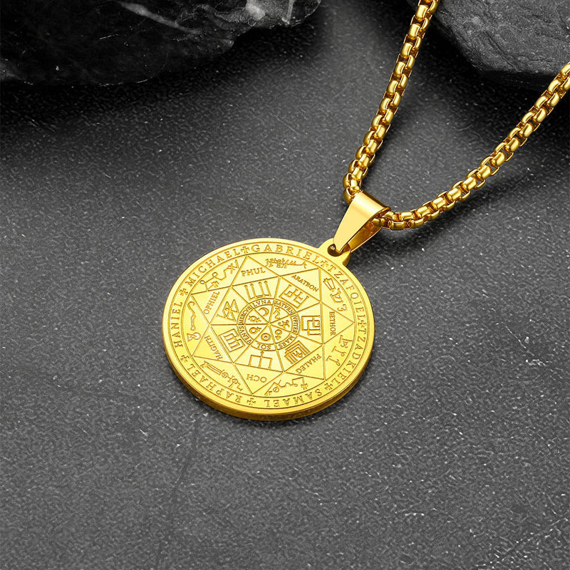 Seven Archangels Talisman Pentagram Pendant Necklace for